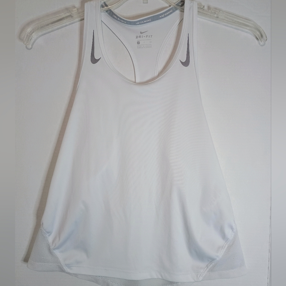 Nike Running White Sleeveless Tank Top Size Small